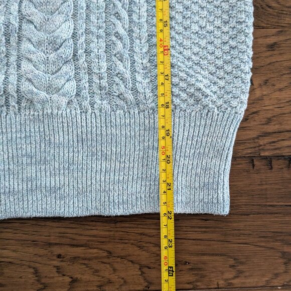 Gap classic cable knit crew neck sweater aqua blue size XS - Picture 12 of 16
